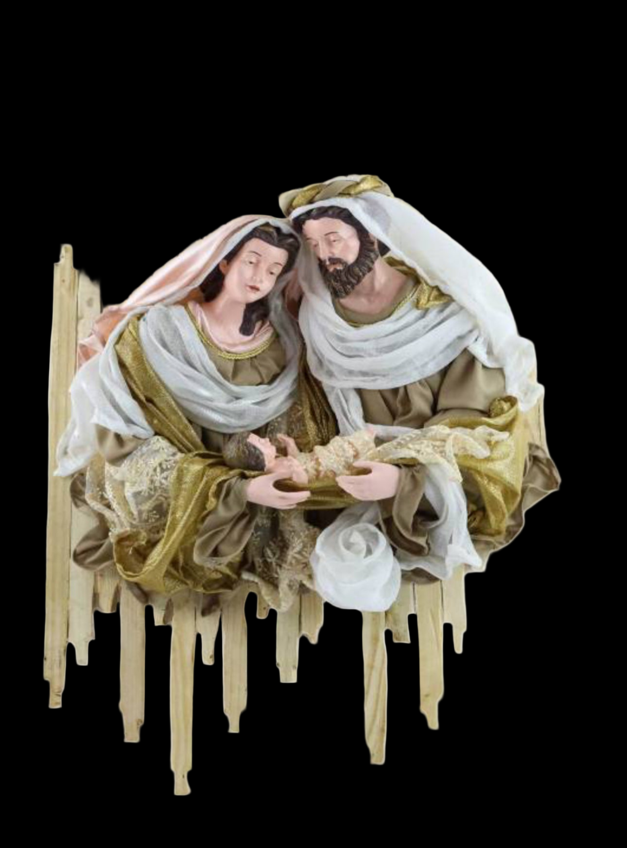 Handmade Christmas Nativity Wreath 78cm – Holy Family Religious Wall Decor, Christian Christmas Door & Home Decoration