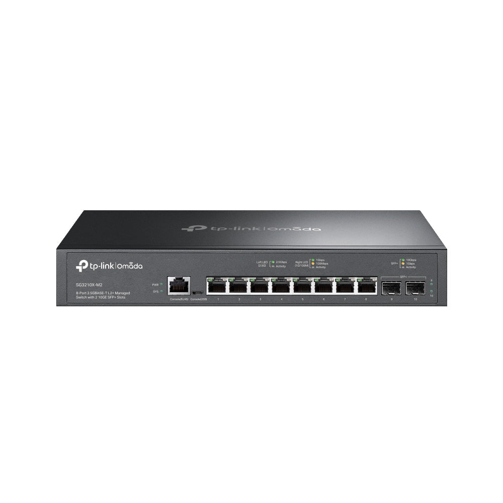 TP-Link SG3210X-M2 – Omada 8-Port 2.5G L2+ Managed Switch with 2× 10GE SFP+ Slots