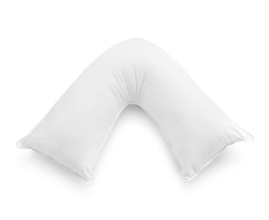 White V-shaped pillowcase, padded U-shaped support with two pillows