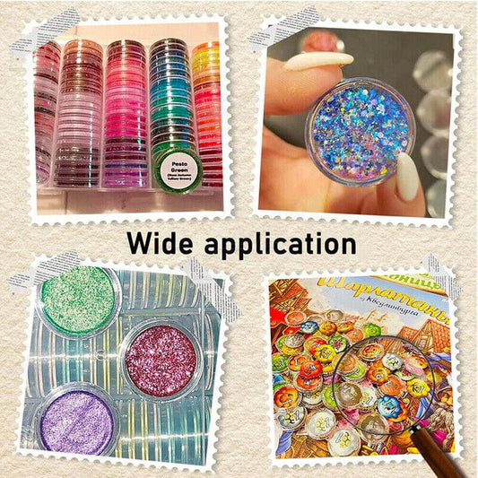 Clear plastic coin holder capsules with assorted colored inserts, boxed set
