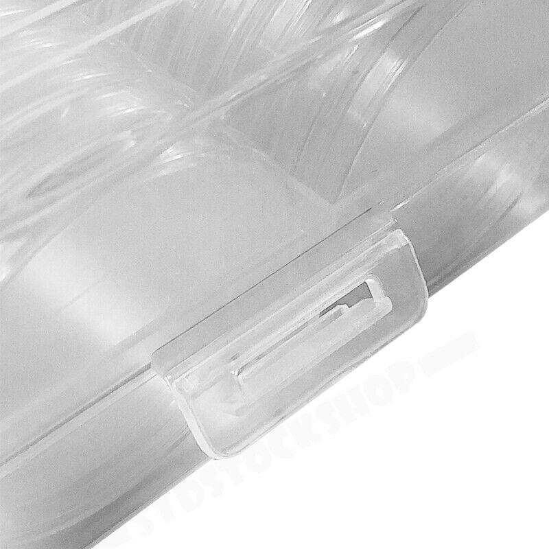 Clear plastic coin capsule case latch clip and notch detail
