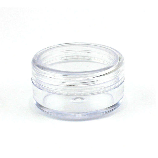 Clear 5 ml plastic storage jar with screw-top lid