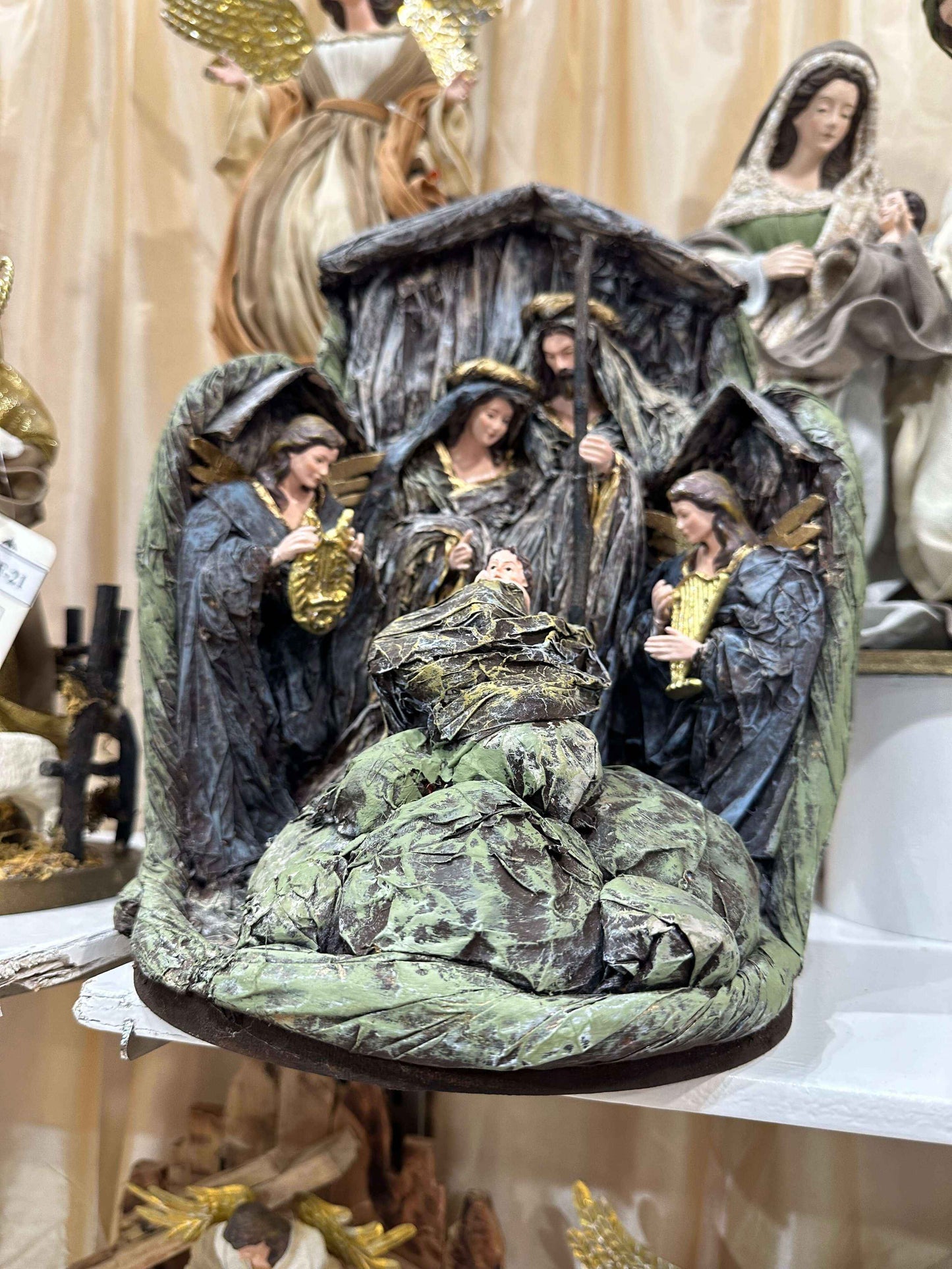 29cm Christmas Holy Family with Angels – Religious Nativity Scene Christmas Decoration