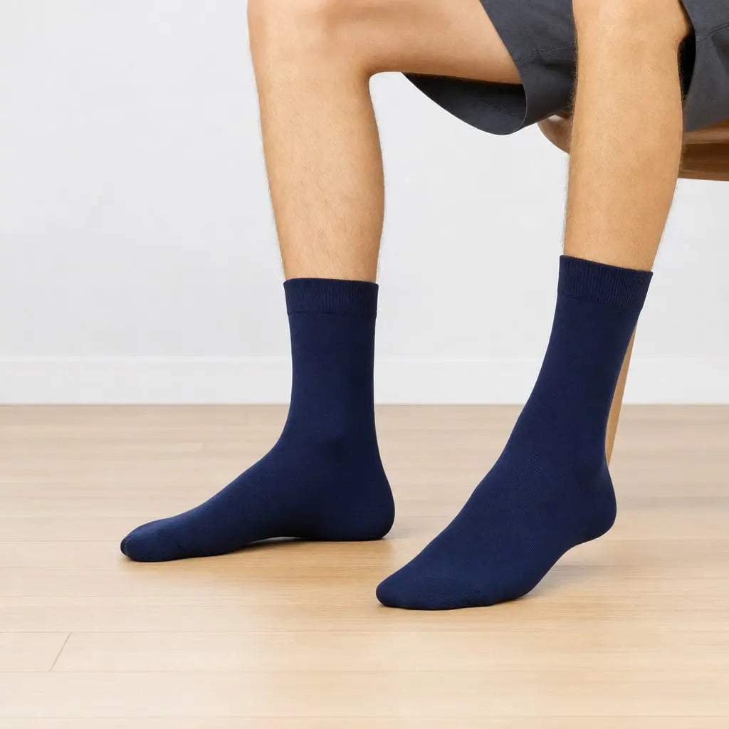 12 Pairs Navy Premium Cotton School Socks