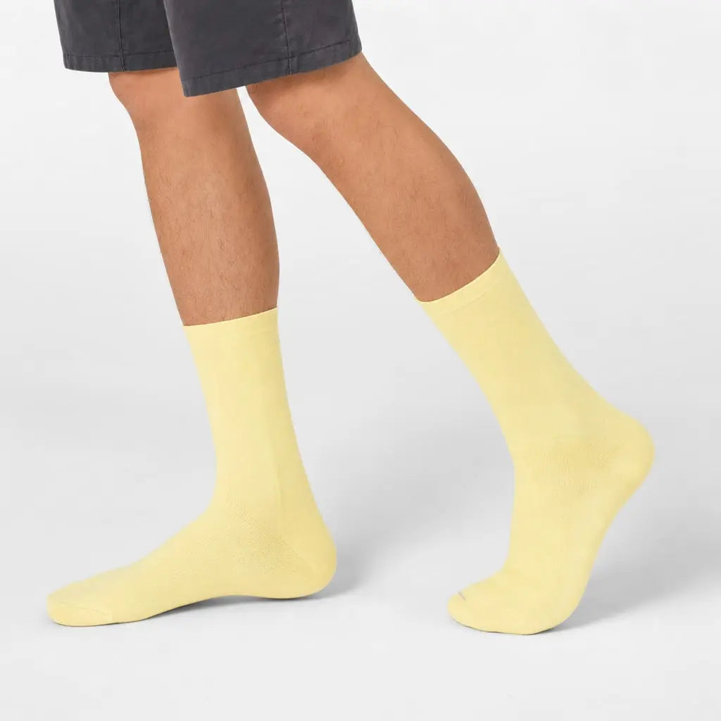 12 Pairs Yellow Premium Cotton School Socks