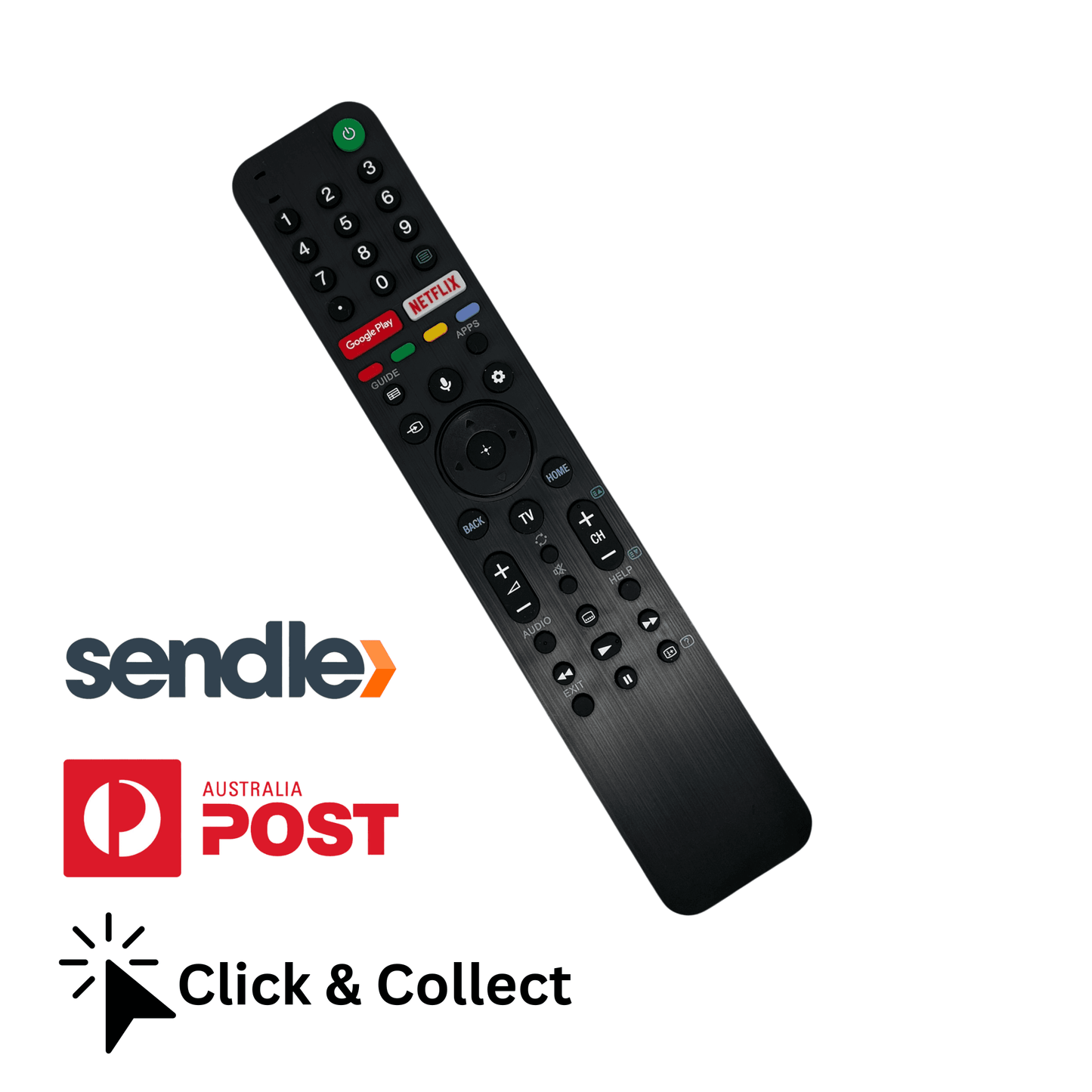 Sony TV remote control with backlit buttons and color shortcut keys