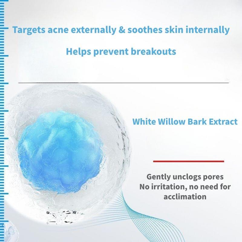 Anti-acne soothing serum gel texture swatch in blue
