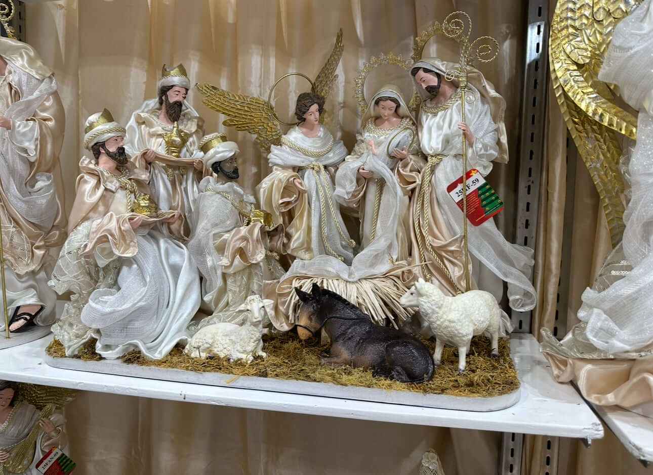 16" Christmas Religious Nativity Set with Animals - One Piece with Barn Animals (Approx 40 cm)