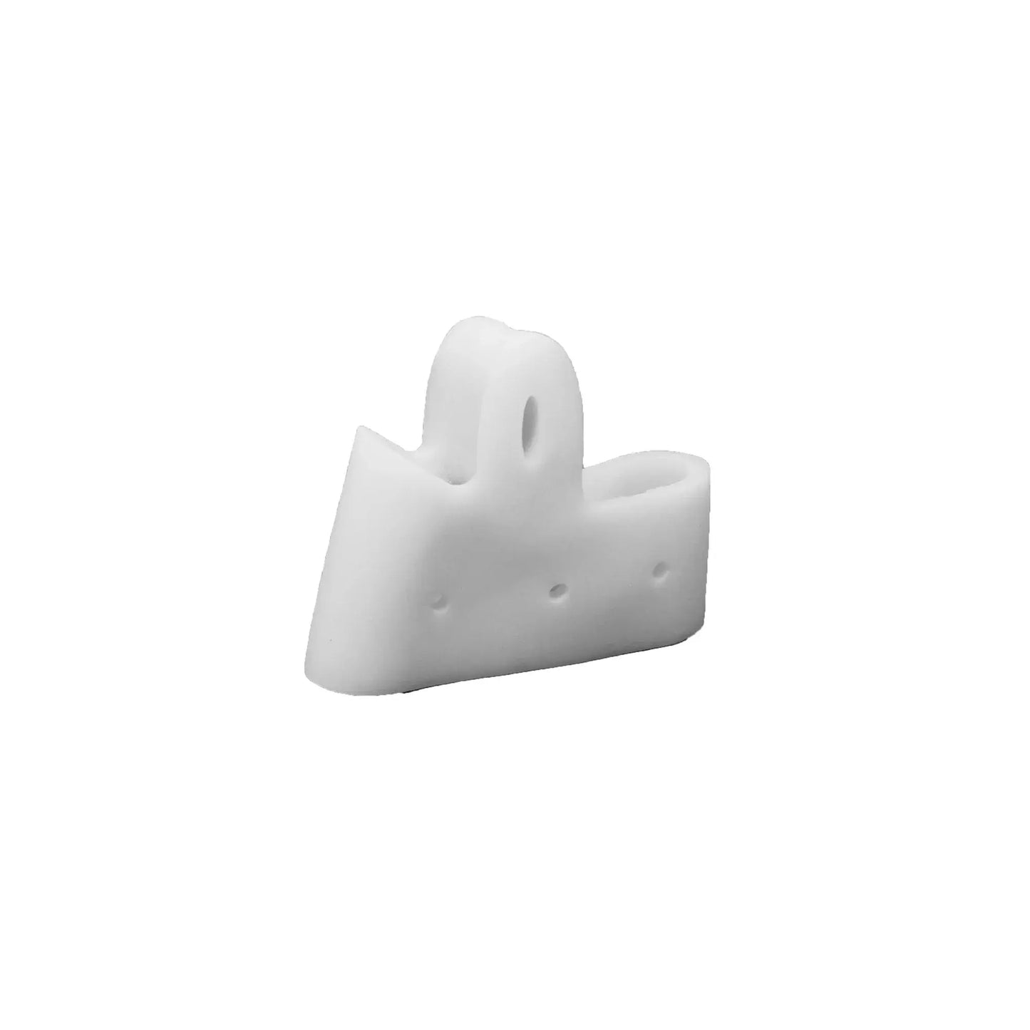 White forefoot sleeve with toe-separator posts and side opening