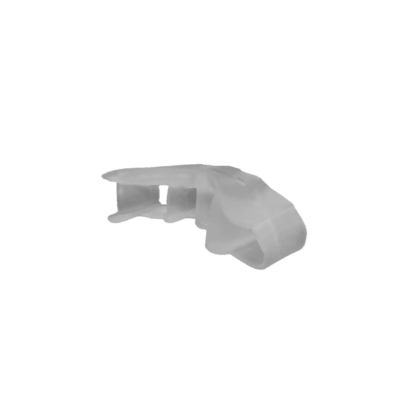 Translucent grey toe separator pad angled view with toe cutouts and arch support.