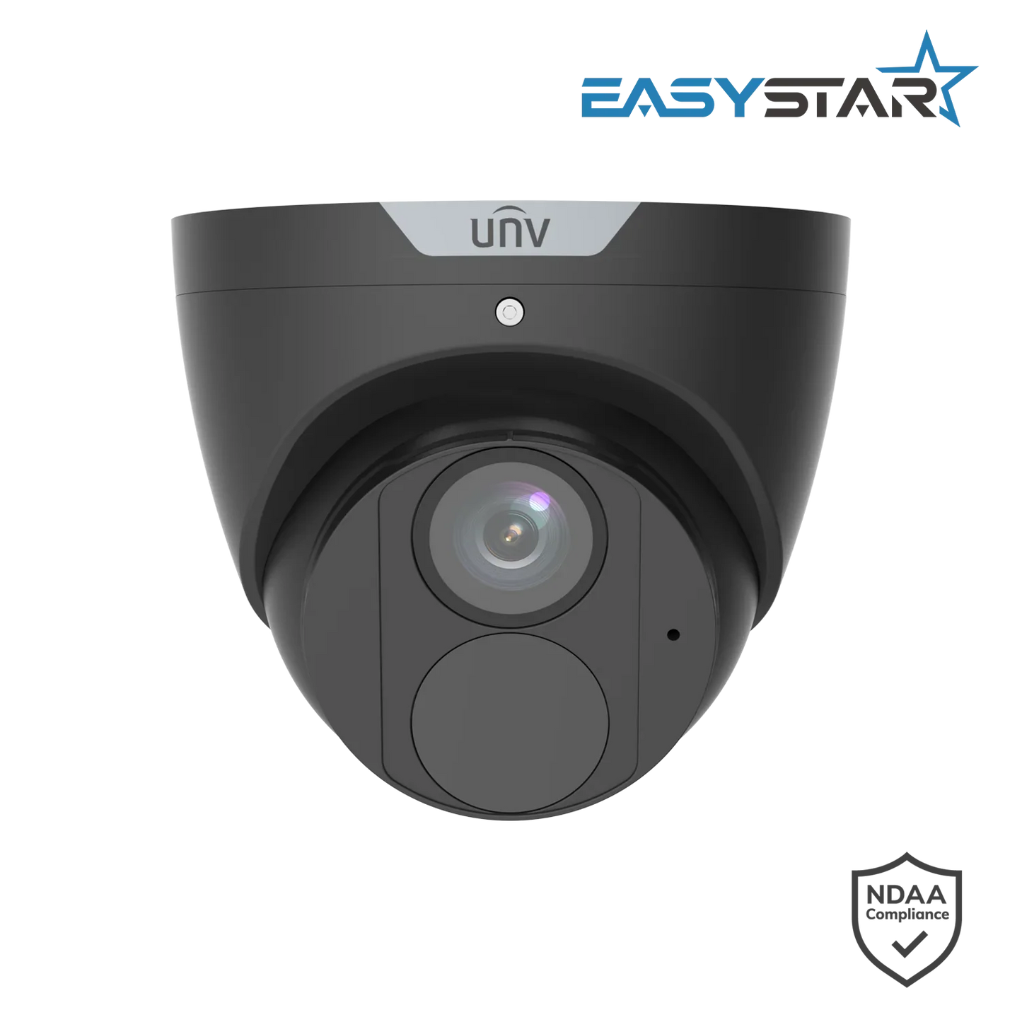 Uniview IPC3618LE-ADF28KM-H-BK 8MP HD IR Fixed Eyeball Network Camera – Ultra 265, 30m Smart IR, PoE, Built-in Mic, 2.8mm Wide Angle, IP67, 512GB SD Card Support (Easy Series)