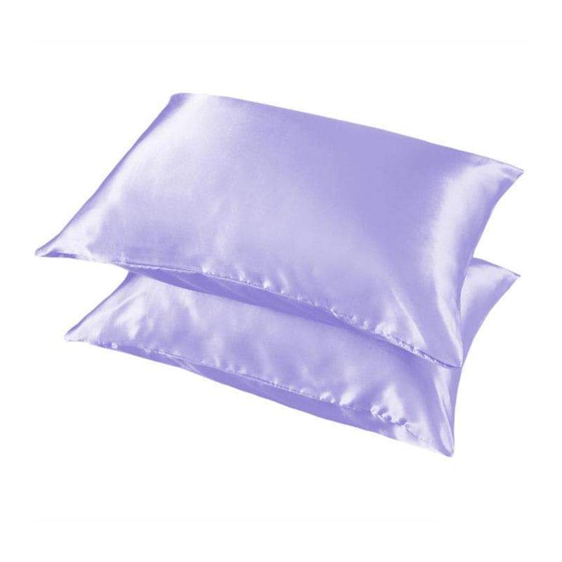 2 Pack Satin Pillowcases Luxury Soft Cushion Covers Bedroom Home Decor - Light Blue.