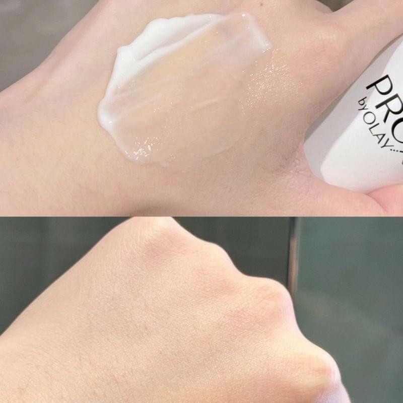 Skincare set texture swatch on wrist, smooth glossy cream