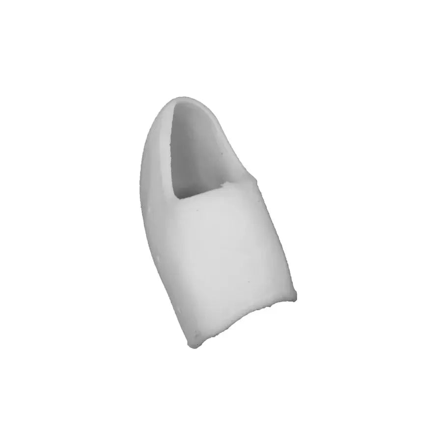 White gel heel sleeve, curved heel insert with open interior