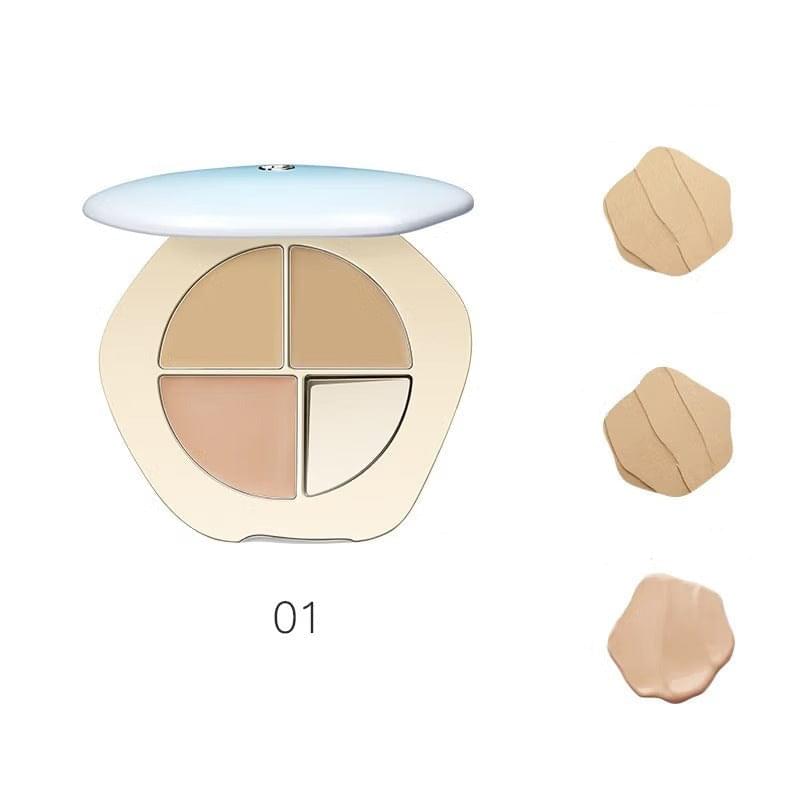 Concealer palette shade 01 with four beige tone swatch pans