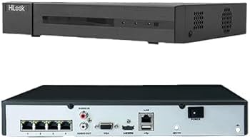 HiLook NVR‑104MH‑C/4P 4‑Channel 4K Mini PoE Network Video Recorder – Compact NVR with H.265+ Compression, 4 IP Inputs, and HDMI/VGA Output