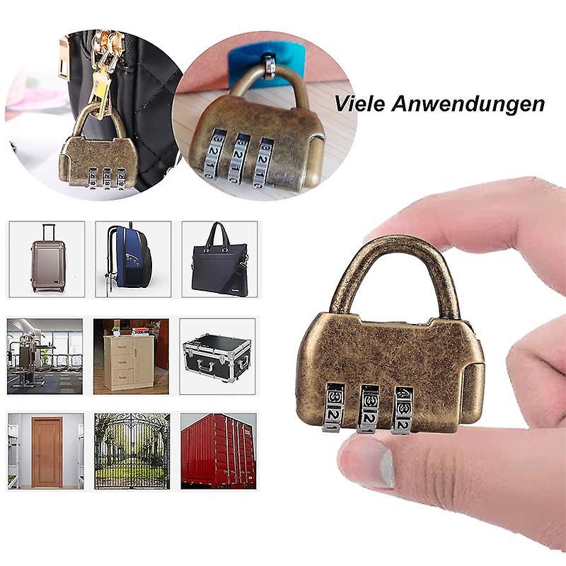 4pcs Vintage Mini Padlock - Diary & Luggage Combo Lock Set