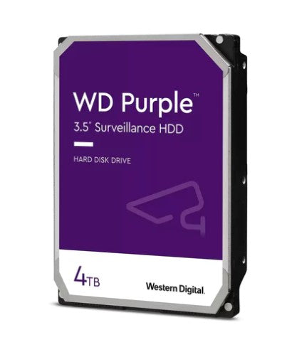 WD Purple 4TB Surveillance Hard Drive | 3.5" SATA HDD with AllFrame Technology, Up to 180TB/Year Workload, 175MB/s Transfer Rate for CCTV