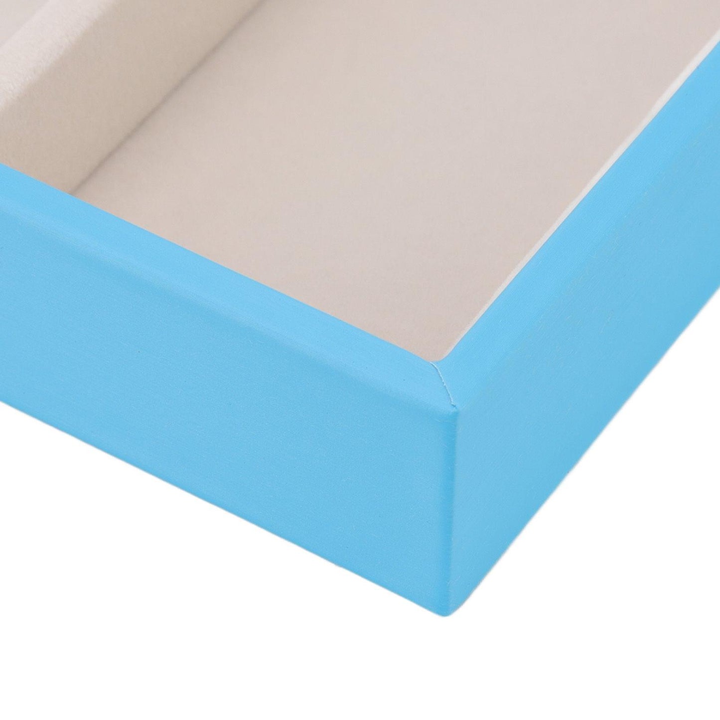 Light blue sunglasses case corner with padded interior base