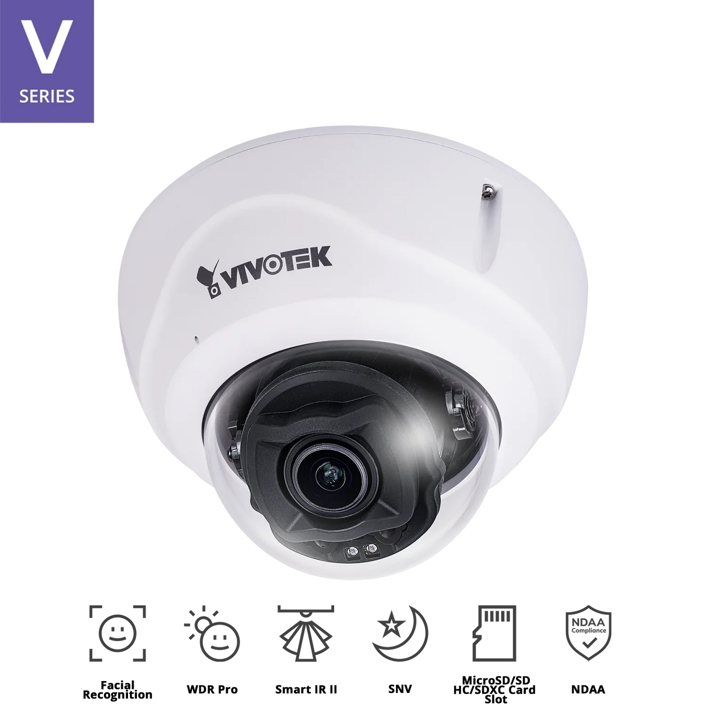 VIVOTEK FD9387-FR-v2 5MP Fixed Dome Facial Recognition Camera – 10,000 Face Profiles, 99% Accuracy, SNV, Smart IR II, WDR Pro, IP66/IK10