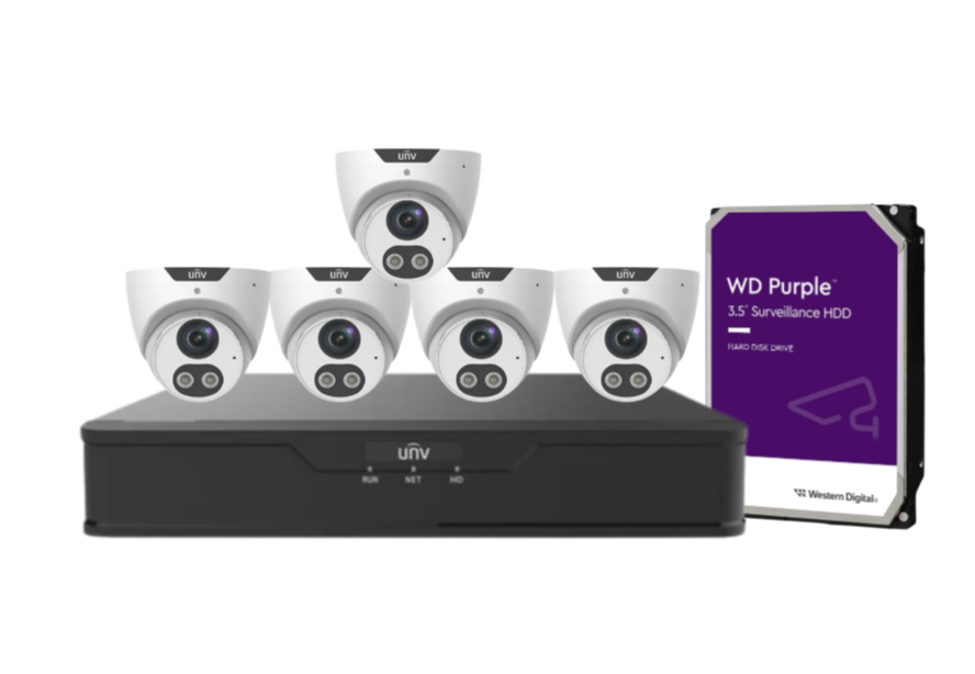 Uniview x8 8MP Tri-Guard CCTV Security Camera Kit with 8-Channel NVR, Smart AI Detection, Night Vision, and HDD / IPC3618SB-ADF28KMC-I0