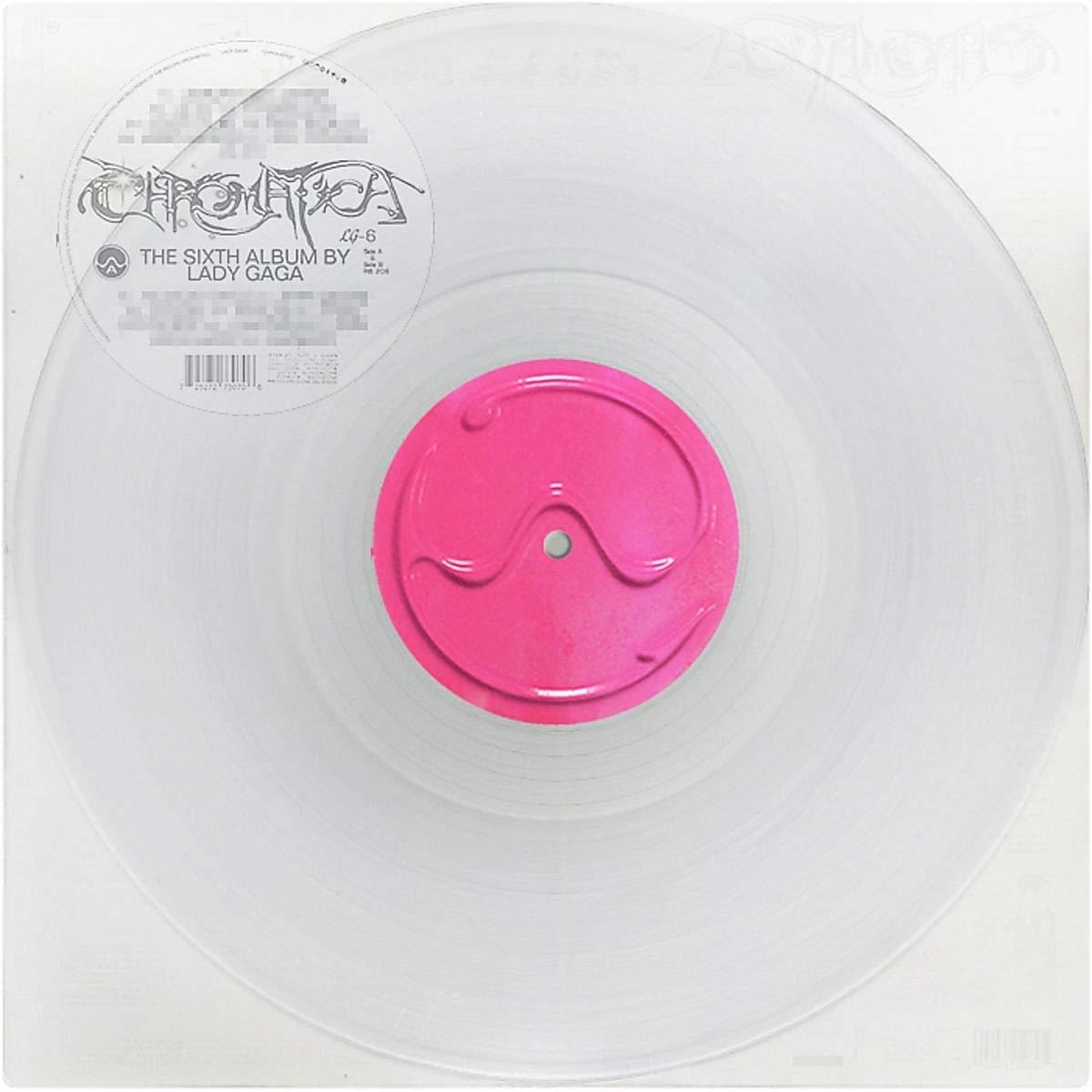 Vinyl record with pink center label