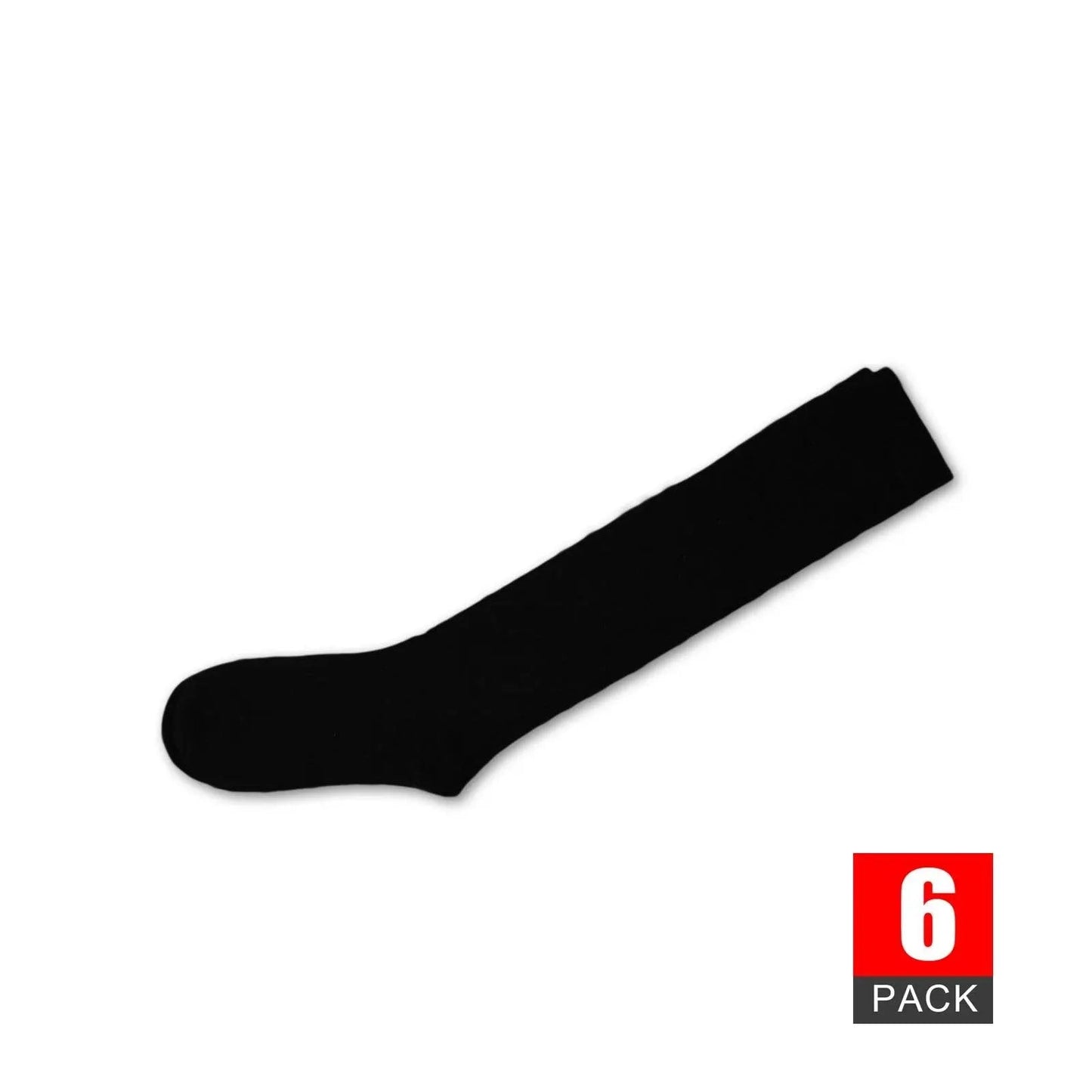 6 Pairs Girls Black School Knee High Socks