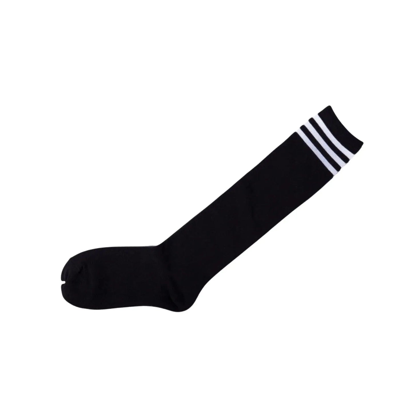 Womens Striped Black White Cotton Knee High Socks
