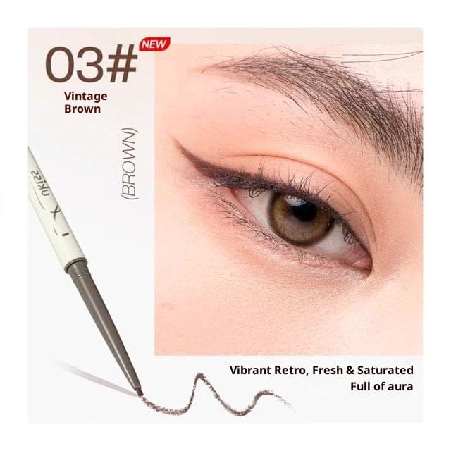 03 Vintage Brown waterproof eyeliner pencil with blade brush tip for rich line