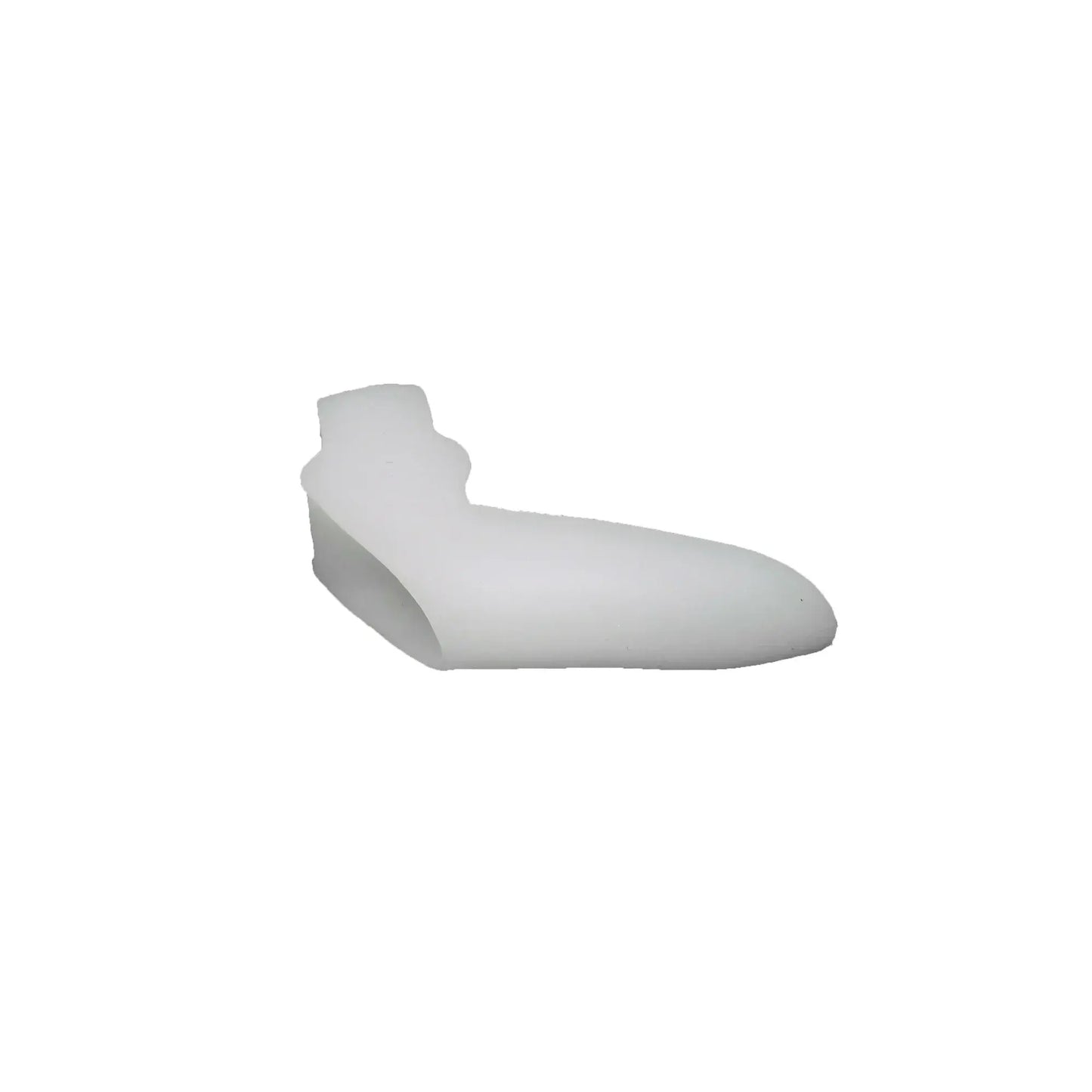 White silicone bunion toe sleeve, long toe guard with raised big-toe section