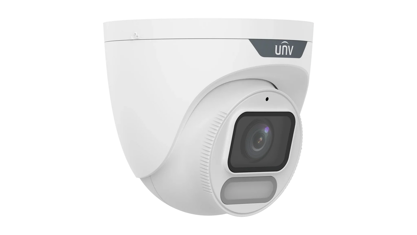 Uniview IPC3636SE-ADF28K-WP-I1 6MP OwlView Plus ColorHunter Turret Network Camera with Wise-ISP & Warm Light (2.8mm Lens)