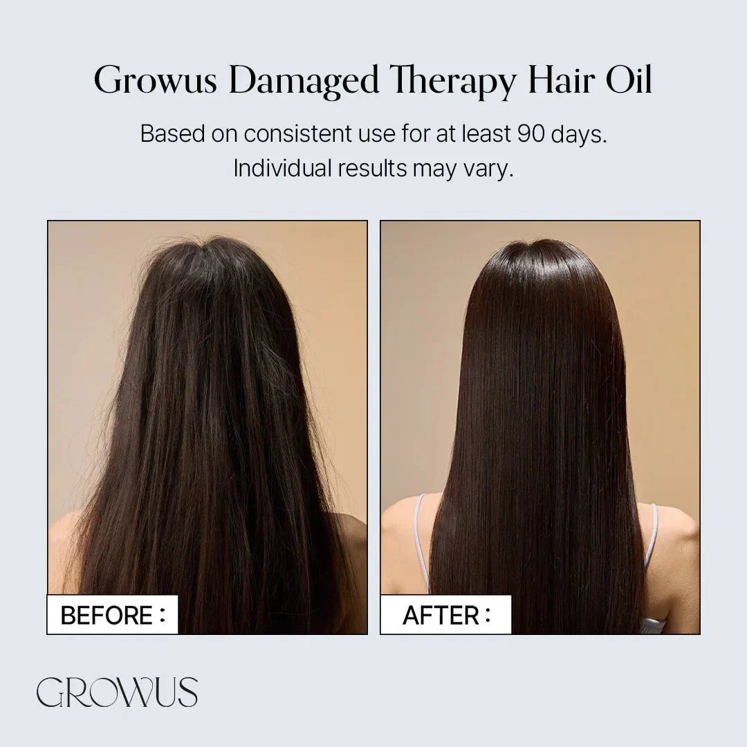 Split view of straight dark hair before and after, smoother shinier strands