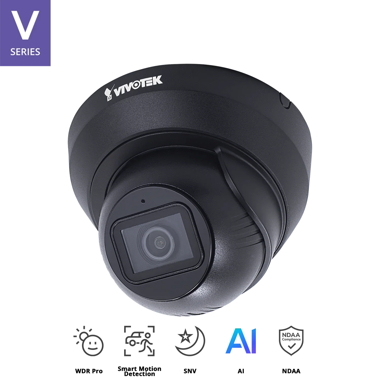 VIVOTEK IT9389-H-v2 5MP Turret Dome Network Camera with H.265, WDR Pro, SNV, and Deep Learning Analytics
