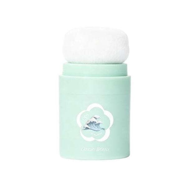 Mint hair volumising powder canister with white puff cap