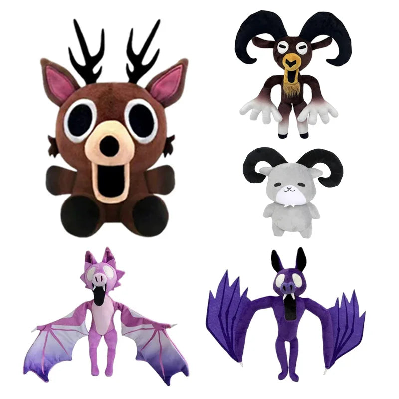 Creepy Cute Owl Stuffed Toy, Deer, Pink Deer, Ram & Bat Horror Game Plushies