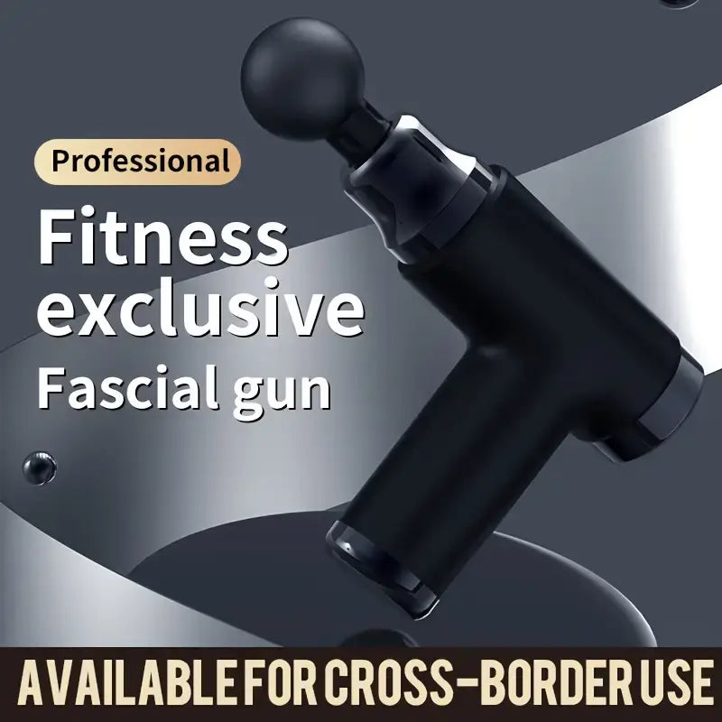 Black mini fitness fascia massage gun with round ball head and grip