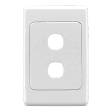 Clipsal 2000 Series 2 Gang Wall Switch Plate – White Electric (2032VH-WE) | Flush Surround & Grid Plate for Vertical & Horizontal Mounting