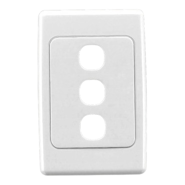 Clipsal 2000 Series 3 Gang Wall Switch Plate – White Electric (2033VH-WE) | Flush Surround & Grid Plate for Vertical or Horizontal Mounting