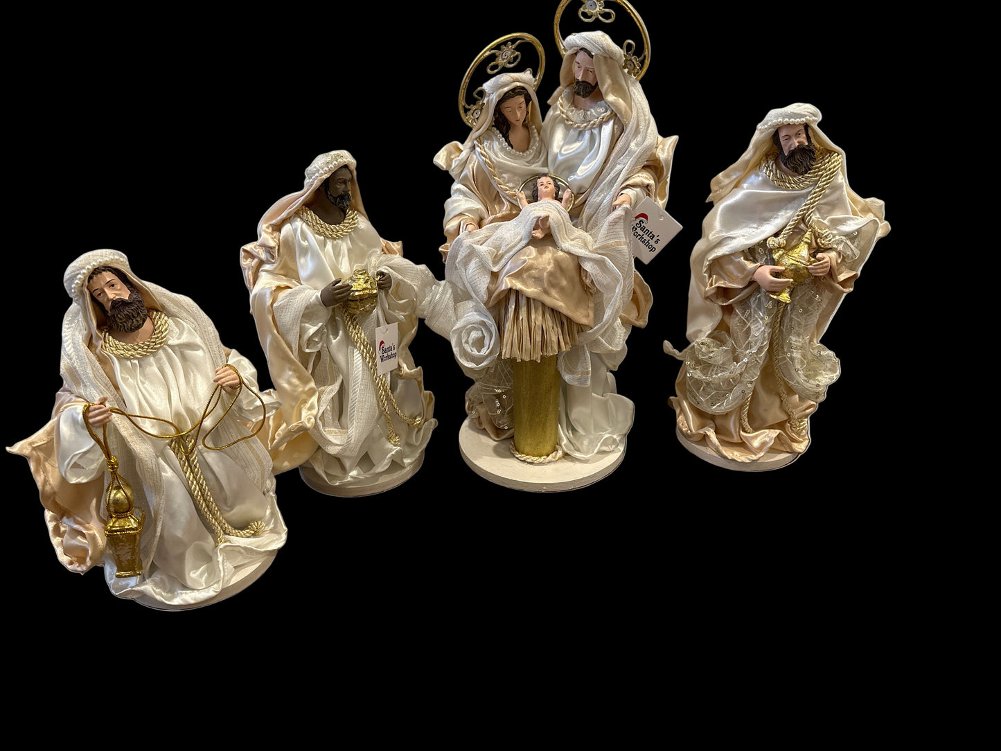 14.75" (38CM) Handmade Christmas Nativity Set – Holy Family & 3 Wise Men Figurines, Religious Christian Home Decor, Nativity Scene Holiday Gifts