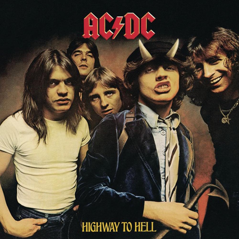 AC/DC Highway to Hell vinyl album cover with band portraits and title text