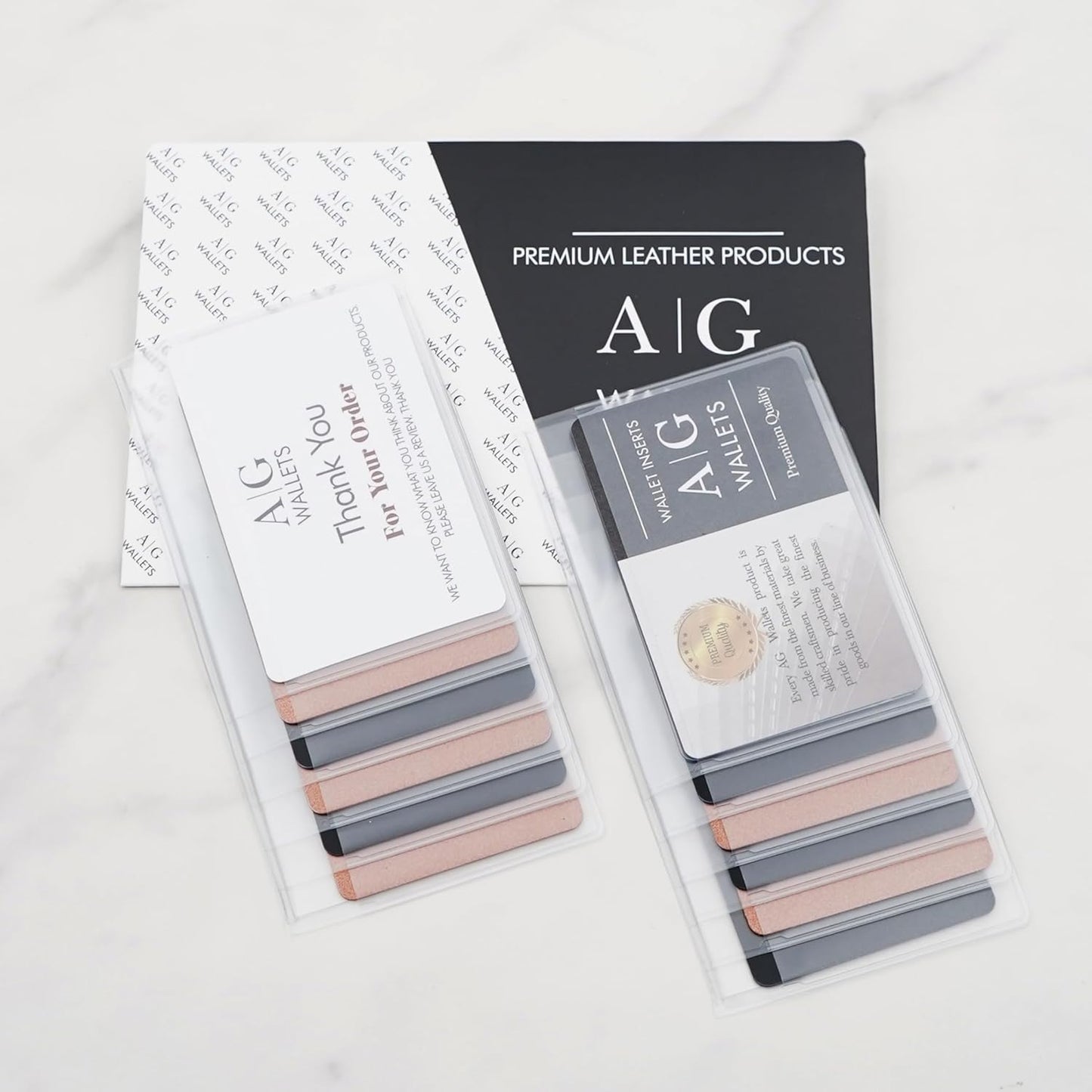 AG Wallets Set of 2 Premium Clear Wallet Inserts - Durable Vinyl Card & Photo Holders, Multiple Styles for Bifold, Trifold & Checkbook Wallets (Checkbook 6 Page)