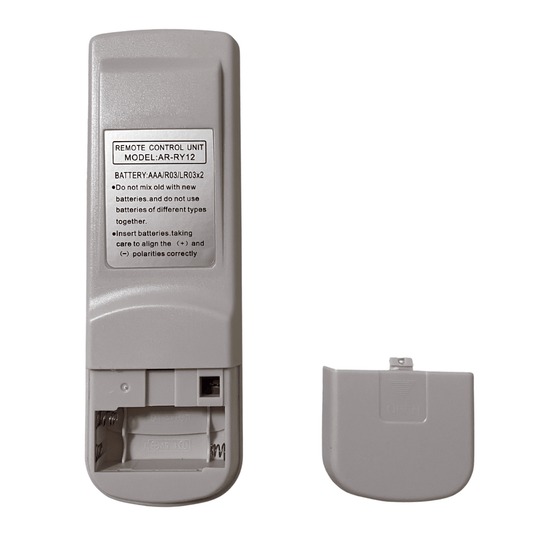 Grey replacement remote rear view with open battery compartment and cover