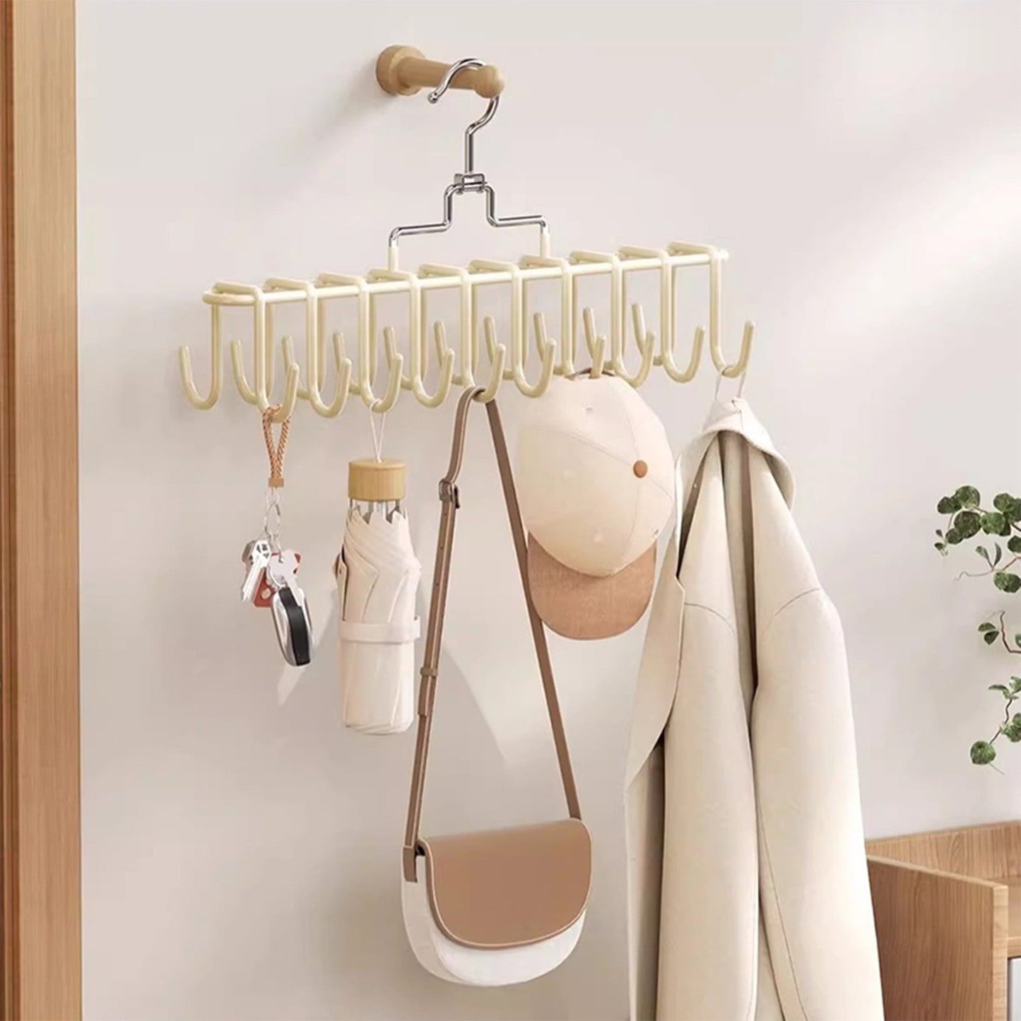Belt Tie Rack Hanger, Tie Rack Hanger, for Closet Metal Belt Organizer, 20 Hooks, Multi Purpose Hanger, for Shawls Scarves Closet Organizers and Storage White