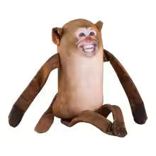 Bibi Monkey Plush Toy - Viral Cartoon Stump-Tailed Macaque Stuffed Animal, 28cm
