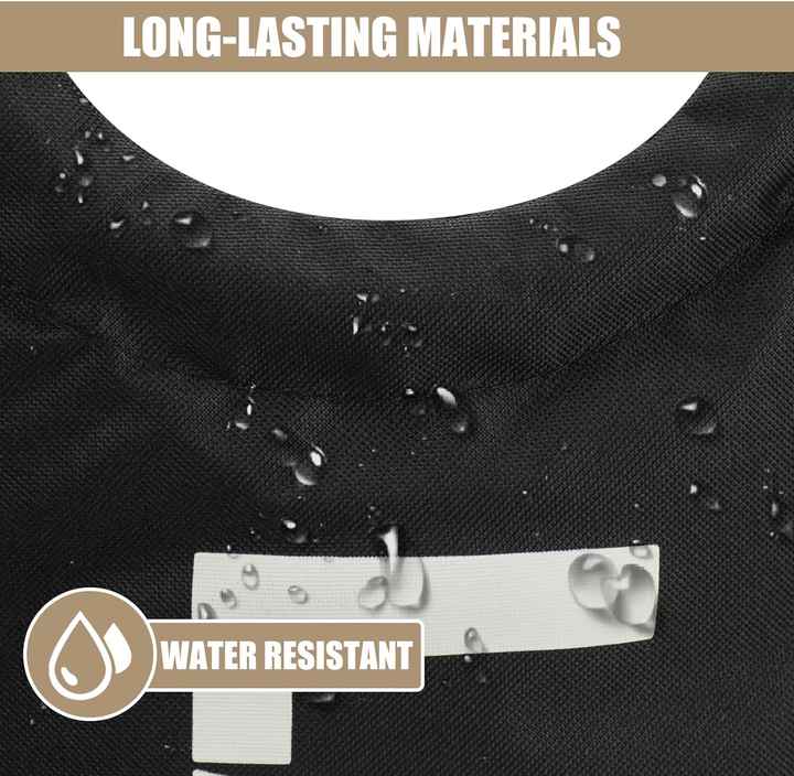 Water-resistant black Oxford fabric laundry hamper, dotted texture close-up