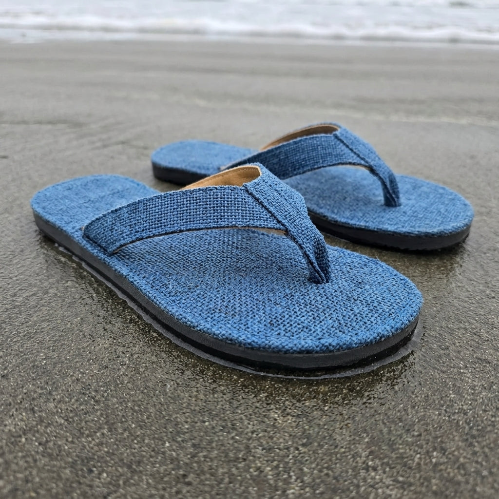 Blue Hemp Flip Flops – Vegan Plastic-Free Summer Sandals