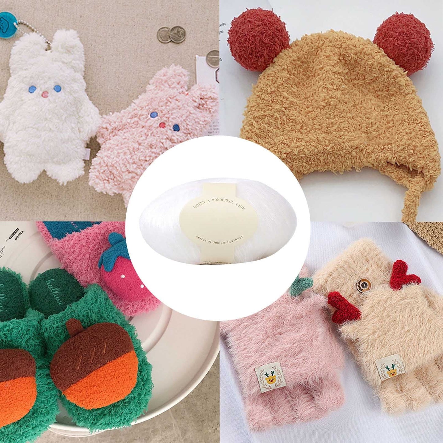 Clearance! Boovnll Mohair Yarn, Soft Yarn for Crocheting, Hand Knitting Hats, Sweater, Scarves, Crafts, Home Decorations, DIY Kids Toys, Yarn 3