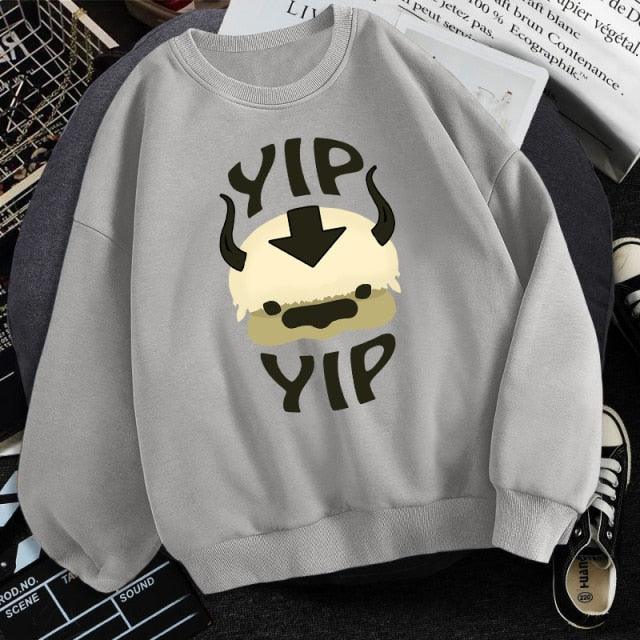 Yip Yip Sweatshirt | ATLA Appa Flying Bison Fan Merch | Designed by Aprasi