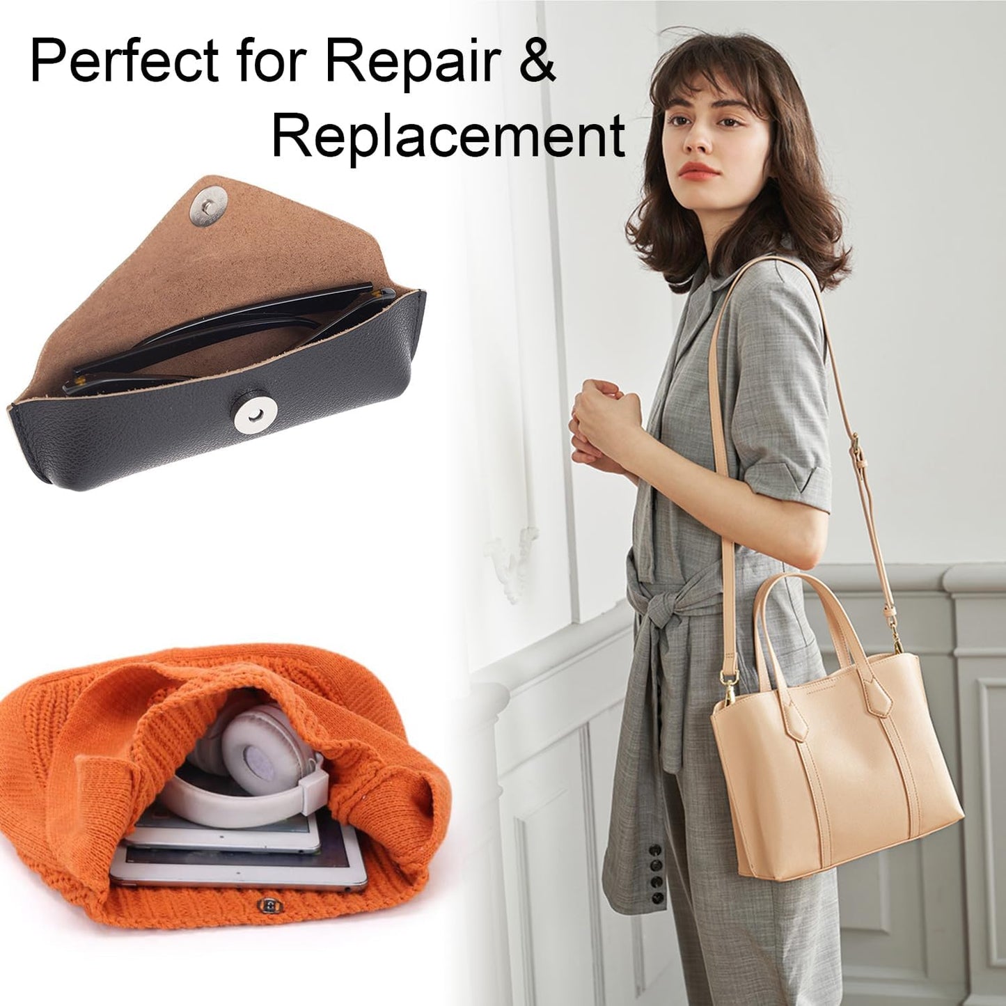 CooBigo 40 Sets Magnetic Snaps for Purse Closures 18mm Magnetic Fastener Replacement Kit Magnetic Snaps for Purses and Totes Clothing Bag DIY Craft