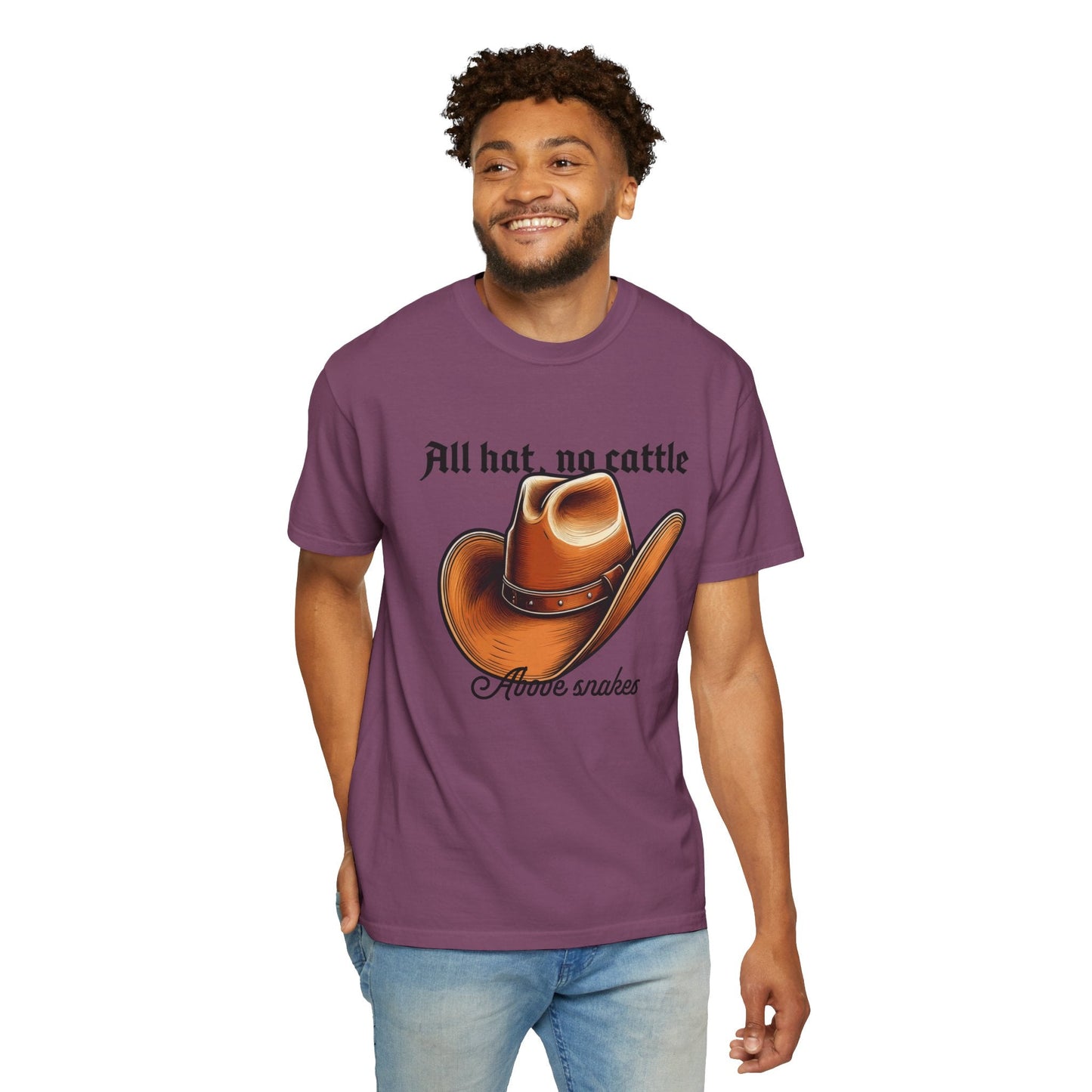 All Hat No Cattle Cowboy T-Shirt | Western Hat Graphic Unisex Tee